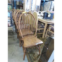 8 Maple hoop back Windsor chairs