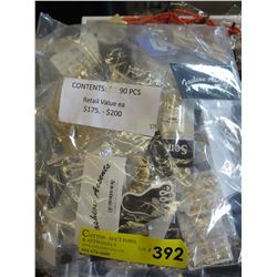 NEW - Fashion jewelry wrapped for retail - 90 pieces
