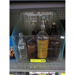 13 Collectible glass bottles.