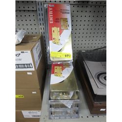 4 NEW - brass lock & door reinforcers