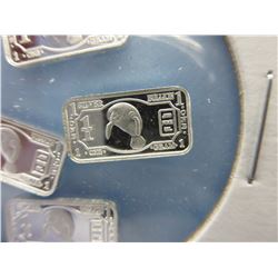 4 x 1 Gram .999 Fine Silver Seal motif art bars