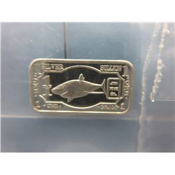 4 x 1 Gram .999 Fine Silver Shark motif art bars