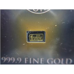 2 x 1 Grain .9999 Fine Gold Bars