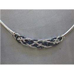 Blue & White Diamond frontal twist necklace