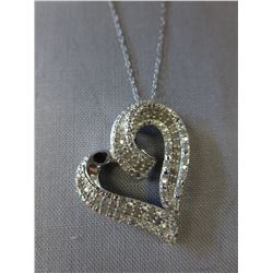 1/2 CT Diamond cluster heart necklace