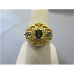 Sterling Silver Mystic Topaz & Diamond ring