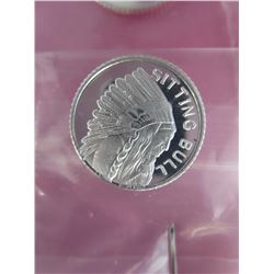 4 x 1 Gram .999 Silver Sitting Bull art rounds