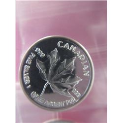 4 x 1 Gram .999 Silver CDN Maple Leaf art rounds