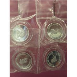 4 x 1 Gram .999 Silver Australian Mint art rounds