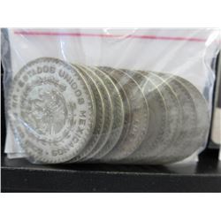 5 Ounces of 10% Silver 1950's & 60's Pesos
