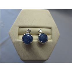 New Sterling Silver Diamond & Sapphire earrings
