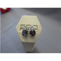 New White & Mystic Topaz Cluster Earrings