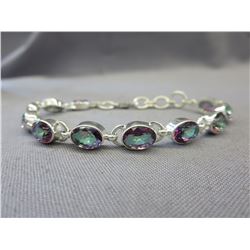 Oval cut Mystic Topaz gemstone bracelet