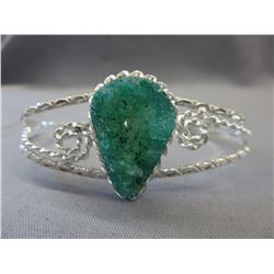 Estate Green Emerald Druzy gemstone bracelet