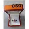 Image 2 : NEW - Sterling Silver 3 stone Sapphire & Ruby ring