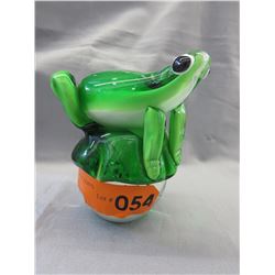 Artisan made glass frog paper weight