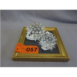 2 Swarovski crystal Hedgehogs