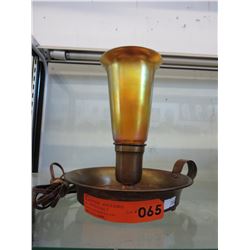 Vintage - Copper & Aurene Glass Chamber Lamp