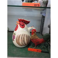 Rooster shaped jug & paper towel holder