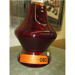 Heavy Mid-Century cased glass vase - Red