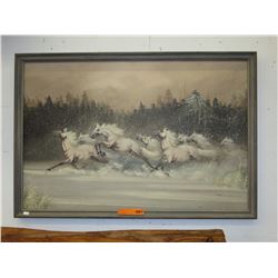 David Forbes paint on canvas of Horses