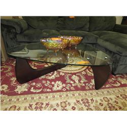NEW - Tri-Cornered Glass Top Coffee Table