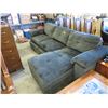 Image 1 : Green Microfiber Sectional with Pull Out Bed