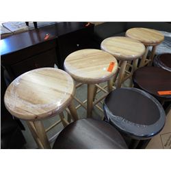 4 NEW Pine Swivel Stop Bar Stools