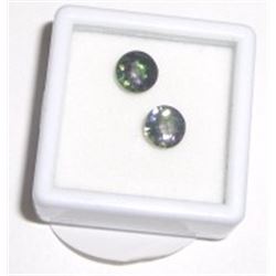 2.00 PAIR *EXTREMELY RARE* CARAT MYSTIC GREEN TOPAZ GEMSTONES *BEAUTIFUL ROUND CUTS & FACETED* GEMS 
