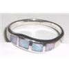 Image 1 : BEAUTIFUL AUSTRALIAN OPAL 4 STONE RING *SET IN SOLID .925 STERLING SILVER*!! RING CAME OUT OF ESTATE
