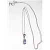 Image 1 : BEAUTIFUL *HIGH GEM QUALITY-EXTREMELY RARE* TANZANITE & DIAMOND NECKLACE *CHAIN & SET IN SOLID 10K G