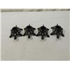 Image 1 : LOT 4 VINTAGE CAST IRON TURTLE CANDLE HOLDERS