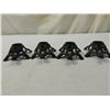 Image 2 : LOT 4 VINTAGE CAST IRON TURTLE CANDLE HOLDERS