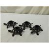 Image 3 : LOT 4 VINTAGE CAST IRON TURTLE CANDLE HOLDERS