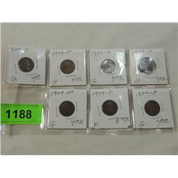 LOT 7 1909 PENNIES