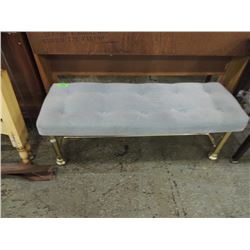 BLUE VELVET TUFFED BENCH
