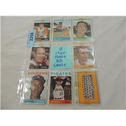 LOT 8 1964 TOPPS BASEBALL CARDS