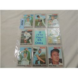 LOT 8 1970 TOPPS BASEBALL CARDS