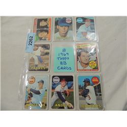 LOT 8 1969 TOPPS BASEBALL CARDS