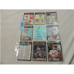 LOT 8 1971 TOPPS BASEBALL CARDS