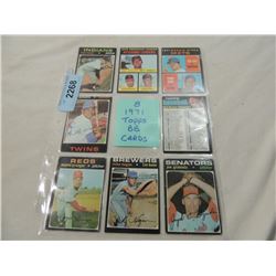 LOT 8 1971 TOPPS BASEBALL CARDS