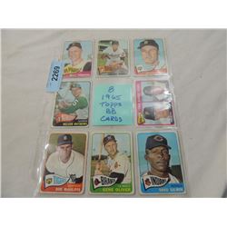 LOT 8 1965 TOPPS BASEBALL CARDS