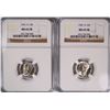 Image 1 : ( 2 ) 1941-D MERCURY DIMES, NGC MS-65 FULL BANDS