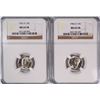 Image 1 : ( 2 ) 1942-D MERCURY DIMES, NGC MS-65 FULL BANDS