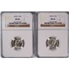Image 1 : ( 2 ) 1942-S MERCURY DIMES, NGC MS-66