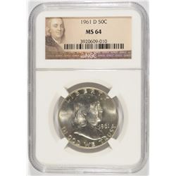 1961-D FRANKLIN HALF DOLLAR, NGC MS-64