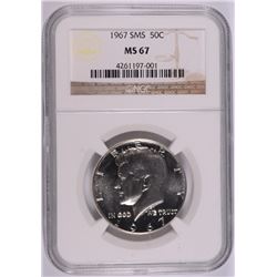 1967 SMS KENNEDY HALF DOLLAR, NGC MS-67