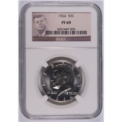 1964 KENNEDY HALF DOLLAR, NGC PROOF-69