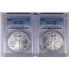 Image 1 : 2004 & 2005 AMERICAN SILVER EAGLES, PCGS MS-69