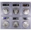Image 2 : 2002, 2003, 2004, 2005, 2006 & 2007 AMERICAN SILVER EAGLES, ALL PCGS MS-69!